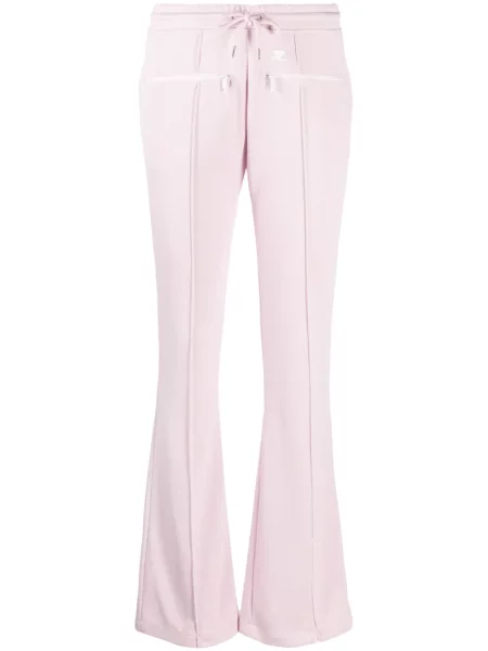 Pantaloni Courreges evazate roz