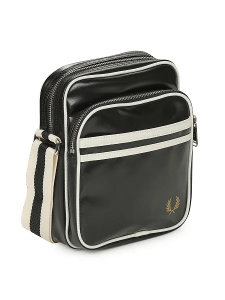 Geantă FRED PERRY Classic Side Bag Black/ Ecru 2 l negru