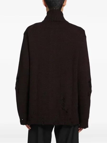 Kardiganas Yohji Yamamoto su nubrozdinimais raudona