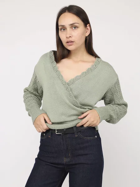 Джемпер YUKI бавовна/акрил зелений