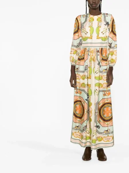 Šilkinis raštuotas kostiumas suknele Tory Burch