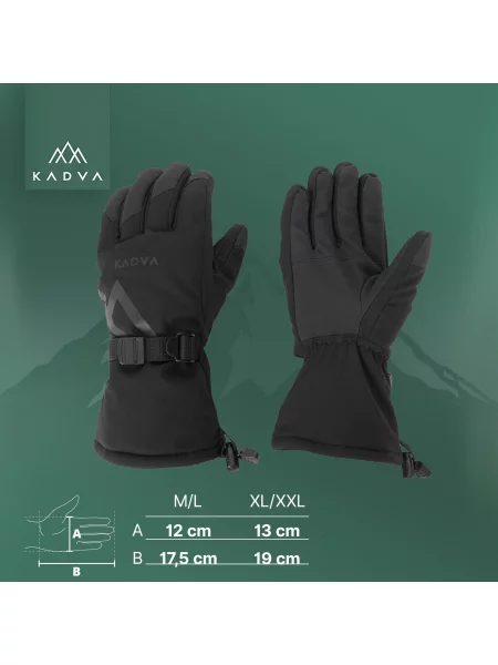 Rękawice narciarskie KADVA Mountain Flow 3M Thinsulate czarne