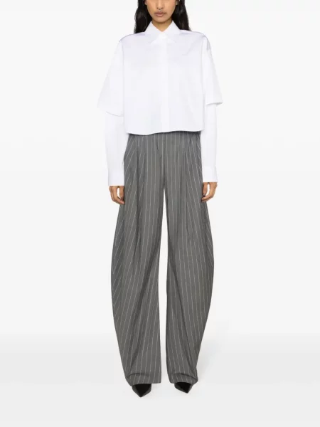 Cămașă Off-white cu broderie alb