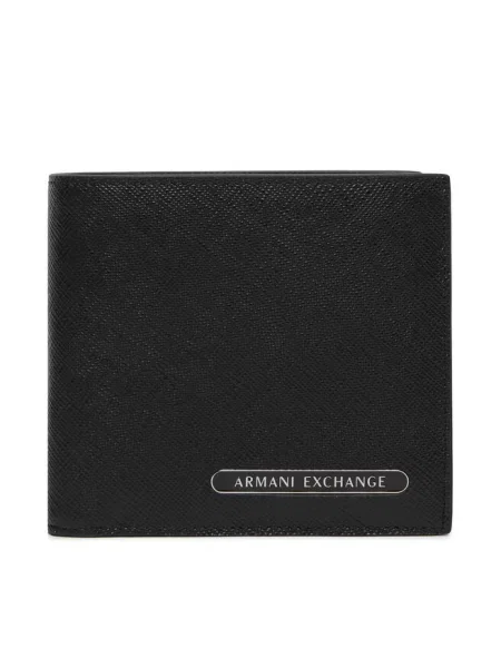 Portfel Armani Exchange skórzany czarny