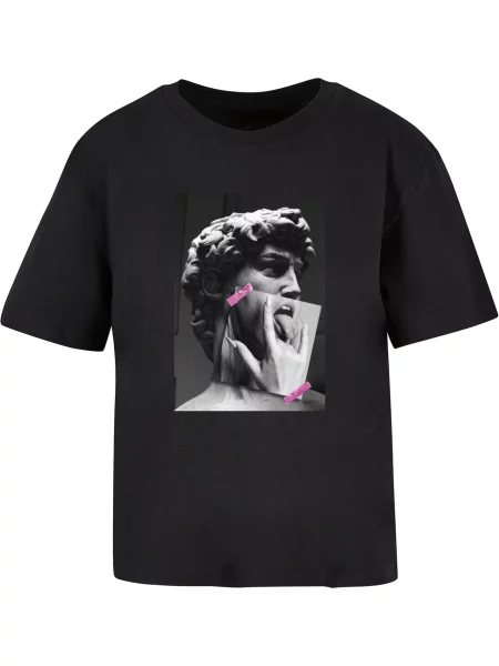 Miss Tee Tricou Tongues Out roz / negru alb