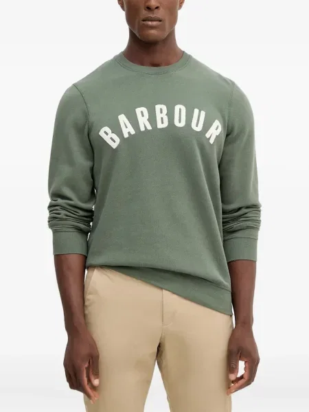 Hanorac Barbour cu decolteu rotund cu autograf verde
