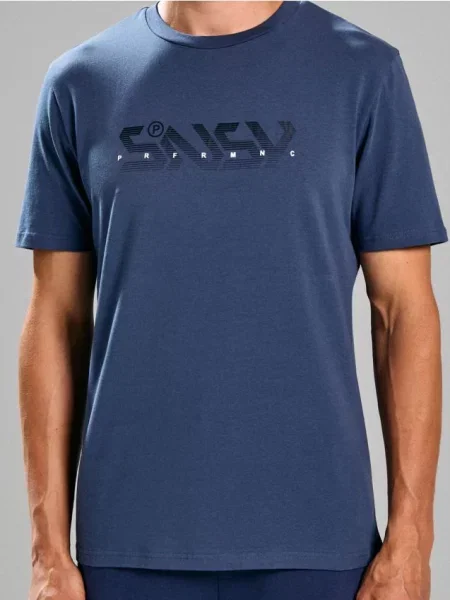 Sinsay Koszulka z nadrukiem niebieski