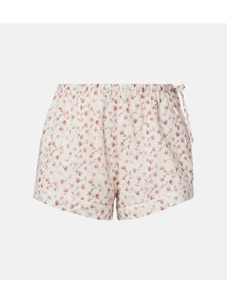 Pantaloni scurți Posse cu model floral alb