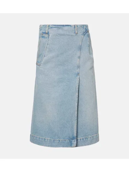 Spódnica jeansowa Victoria Beckham kopertowa niebieska