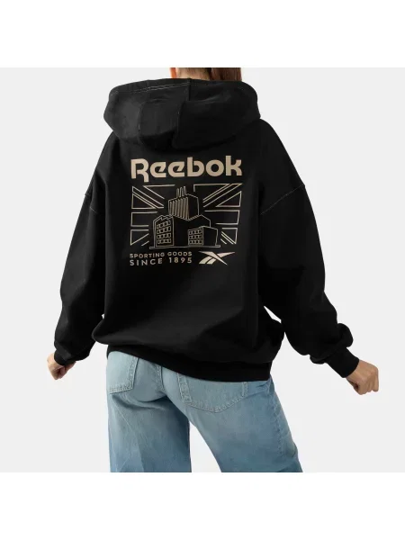 Reebok bluza z kapturem Forge Standard o luźnym krojuunisex BLACK Size: czarna
