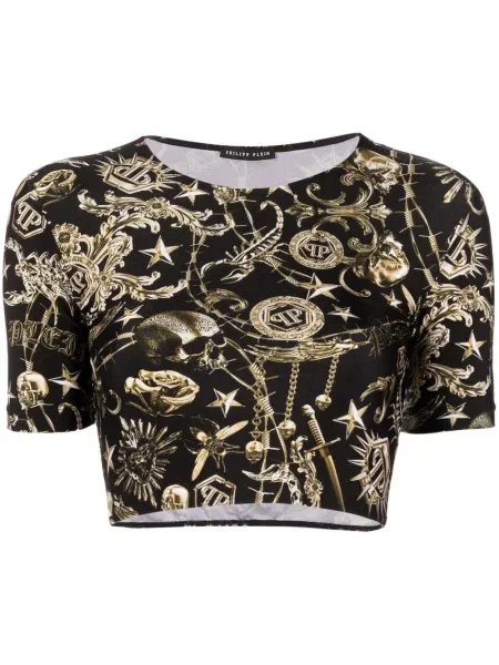 Cropp tricou Philipp Plein cu imagine negru