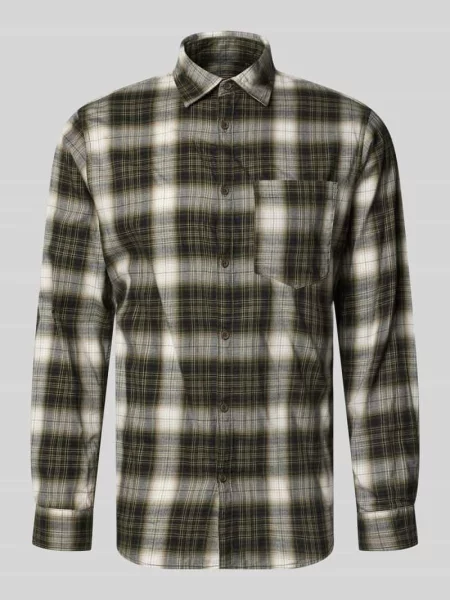Koszula casualowa o kroju slim fit z czystej bawełny model James' Jack & Jones oliwkowa