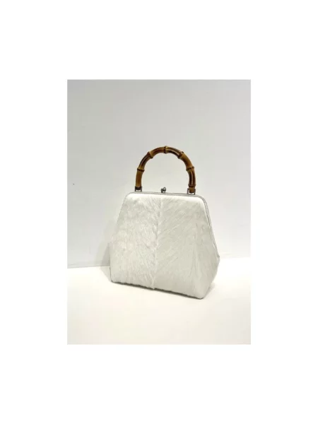 Torebka Jil Sander bambusowa biała