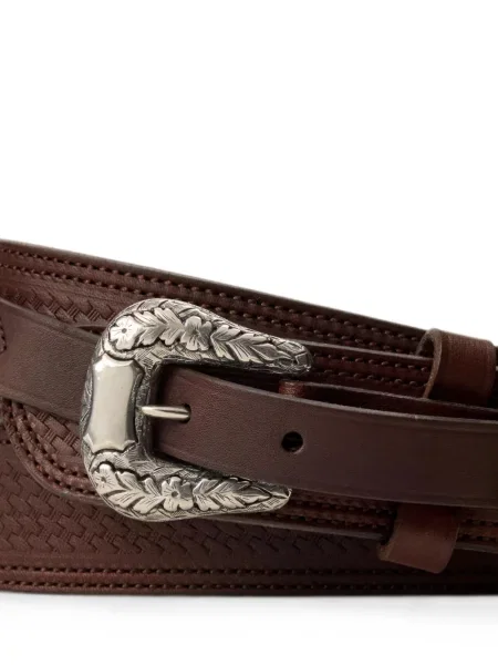Cu centură curea Ralph Lauren Purple Label din piele violet
