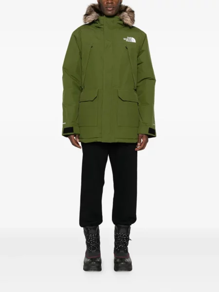 Geacă The North Face cu glugă verde