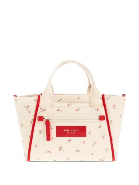 Geantă shopper Kate Spade cu model floral cu imagine din canvas