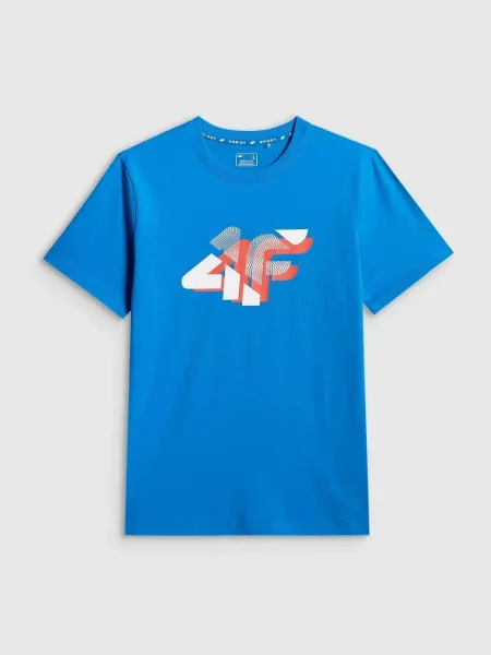 T-SHIRT 4F KOSZULKA Z NADRUKIEM niebieska