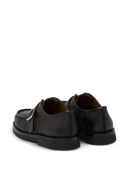 Pantofi monk Marsell din piele cu cataramă negru
