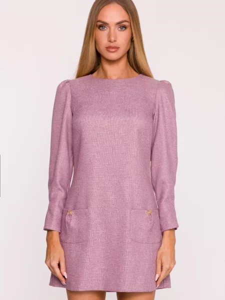 Lung rochie mini Made Of Emotion cu mâneci lungi în linie A