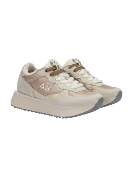 Sneakersy Sun68 typu teddy beżowe