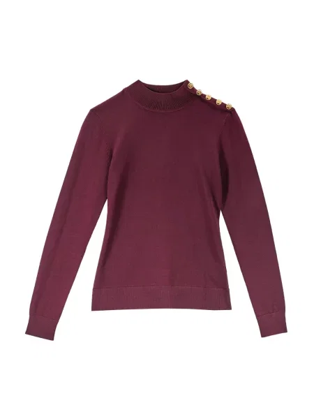 Dzianinowy sweter z golfem Karl Lagerfeld czerwony