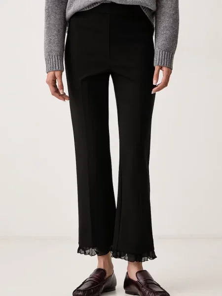Twinset pantaloni pentru femei cu vâscoză negru