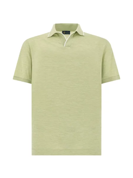 Gulerat tricou polo Paul & Shark verde