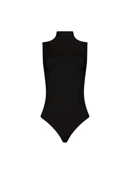 Lniana koszulka Wolford czarna