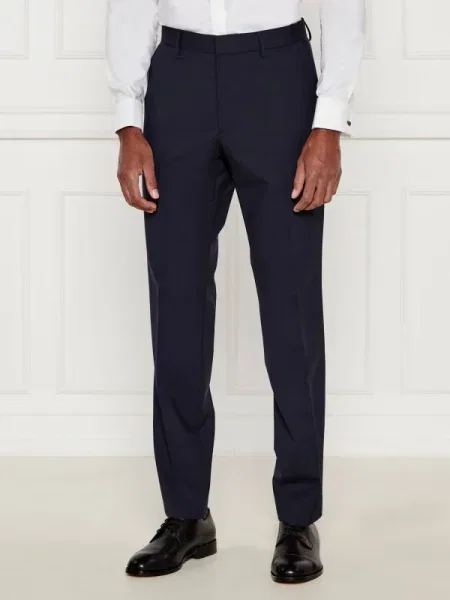 BOSS BLACK de lână pantaloni negru