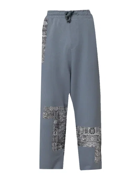 VAMOS CLO Pantaloni gri bazalt / negru alb