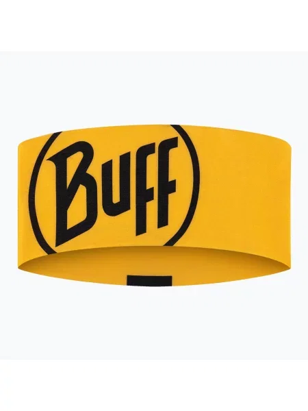 Пов'язка на голову BUFF CoolNet UV Wide logo yellow жовта
