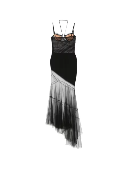 Rochie Nensi Dojaka asimetrică drapată negru