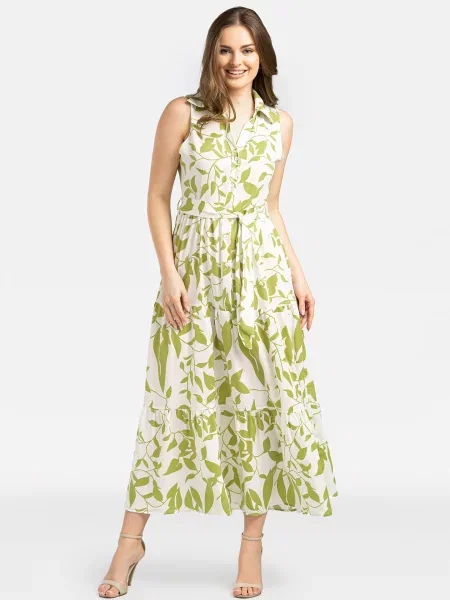 Sukienka maxi Perso bez rękawów biała