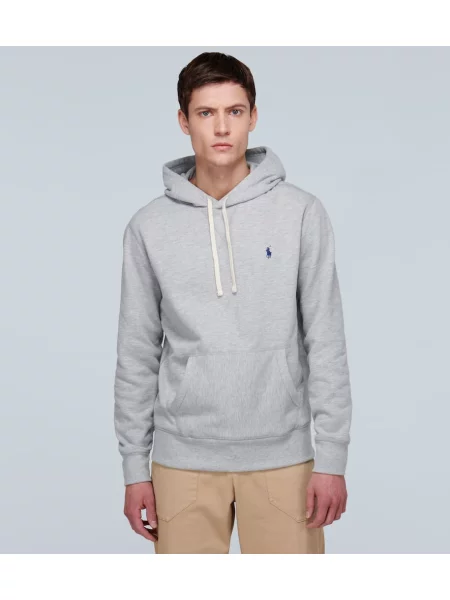 Mikina s kapucí Polo Ralph Lauren šedá