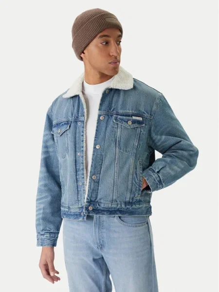 Calvin Klein Jeans Дънково яке Sherpa син