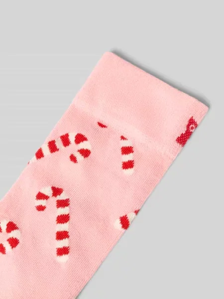 Skarpety o kroju regular fit z wyhaftowanym motywem model ‘Candy’ Happy Socks różowe