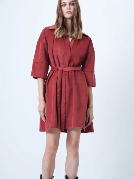 Trend Alaçatı Stili Obleka rjasto rdeča