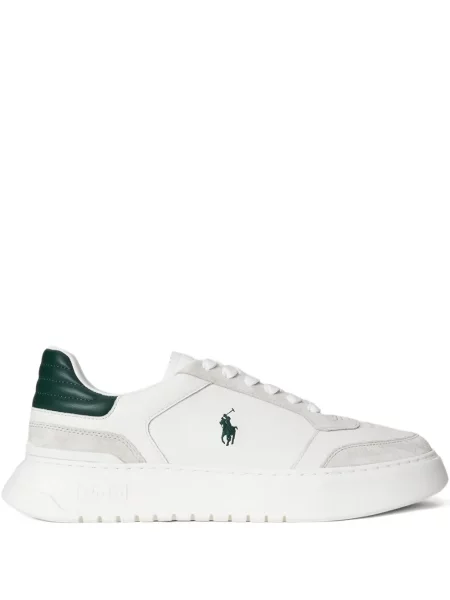 Briaunotas pusiau užtrauktukas zomšinės bokseriai Polo Ralph Lauren balta