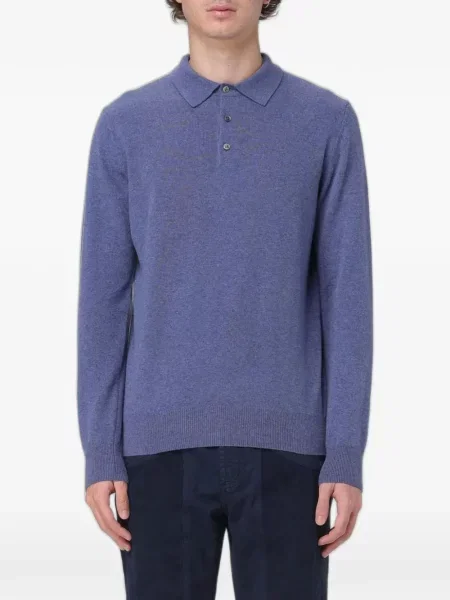 Tricou polo Xc tricotate albastru