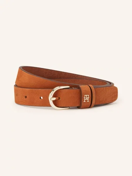 Kožený pásek Tommy Hilfiger zlatý