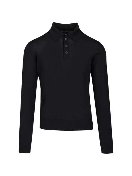 Gulerat lung tricou polo Emporio Armani negru