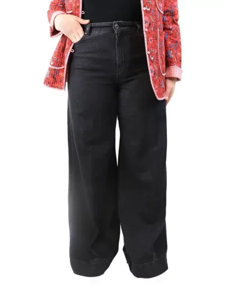 Blugi cu picior larg Weekend Max Mara negru