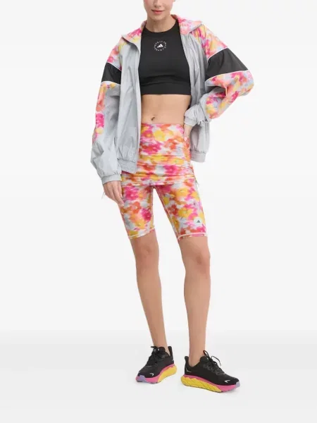 Φλοράλ σορτς Adidas By Stella Mccartney με σχέδιο ροζ