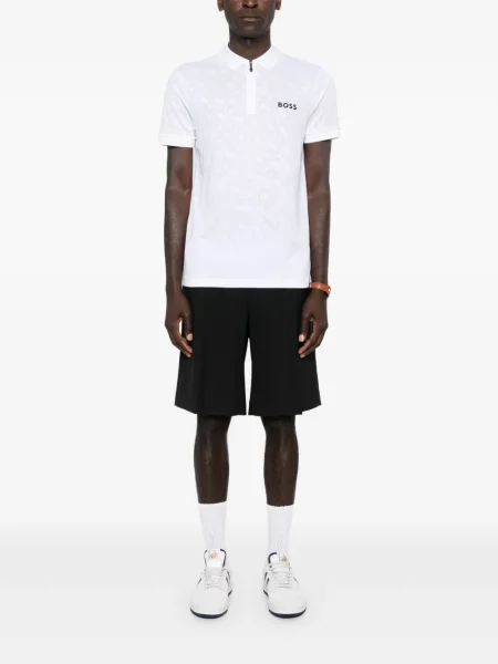 Polo Boss din jacard alb