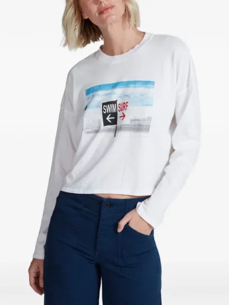 Lung tricou Askk Ny cu imagine alb