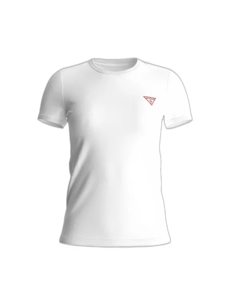T-shirt GUESS Ss Cn Mini Triangle White M biała