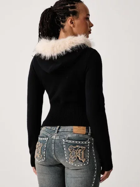 Juicy Couture Kötött pulóver Juicy Diamante | Cropped Fit fekete