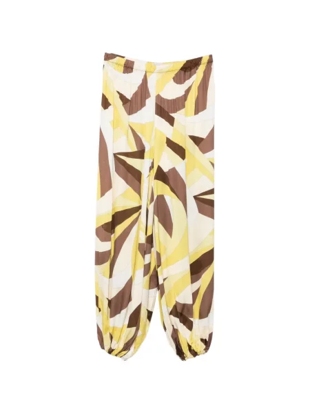 Pantaloni Faithfull cu imagine cu imprimeu geometric galben