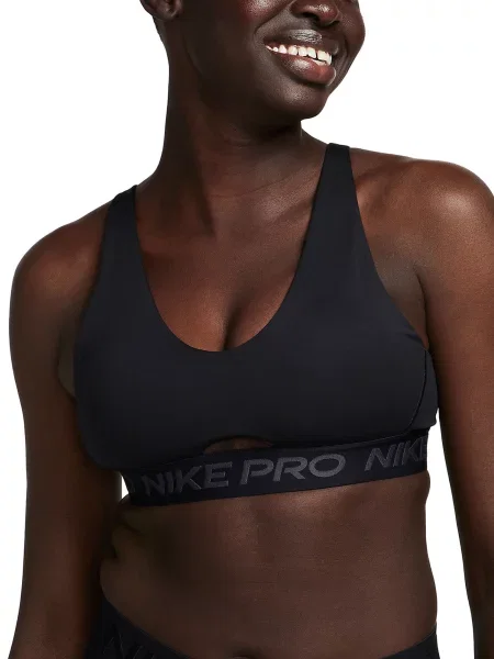 Топ спортивний NIKE Pro Indy Plunge поліестер/спандекс чорний