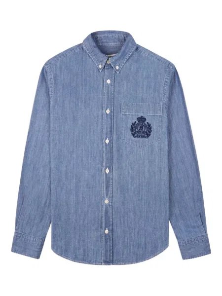 Cămașă Sporty & Rich cu broderie albastru